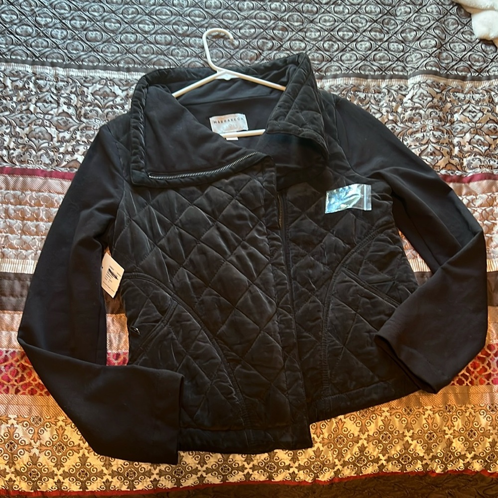 Womens Anthropology, quilted Phoebe Marrakech quilted black jacket
